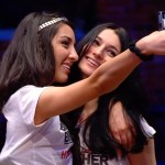Neda and Rachelle pose