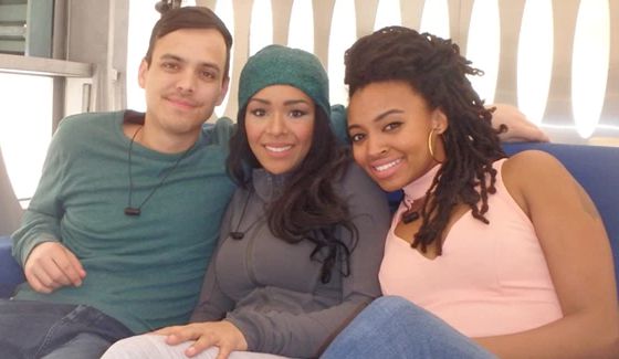 Mitch, Loveita, and Sharry pose for BBCAN4