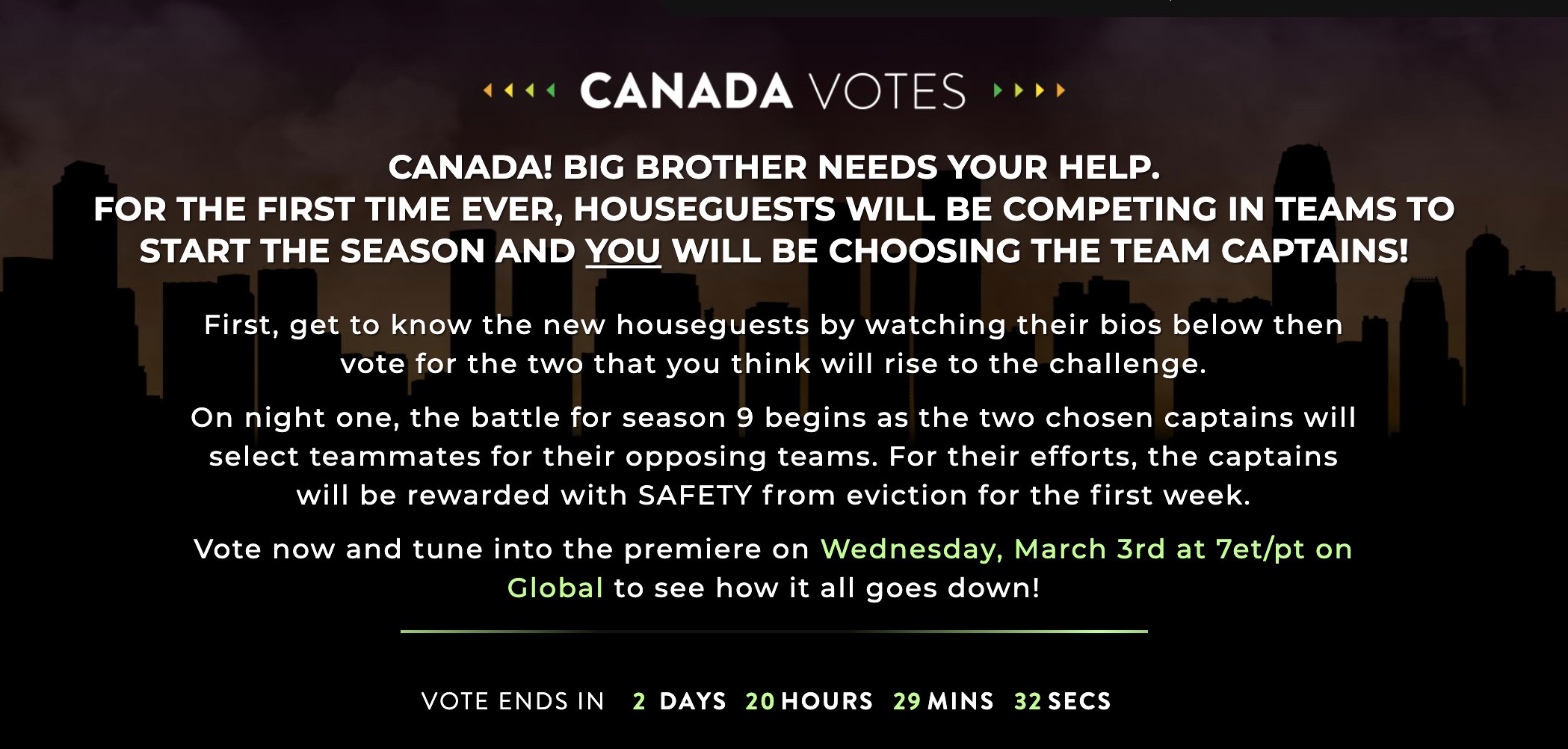 Big Brother Canada 9 Vote